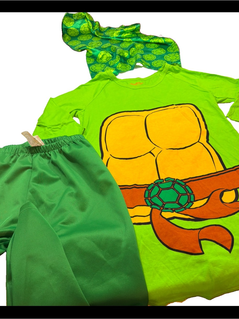 Nickelodeon TMNT Women Costume Teenage Mutant Ninja Turtles Shirt Pants Cape M L